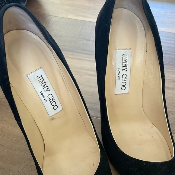 Black half suede Jimmy Choo pumps